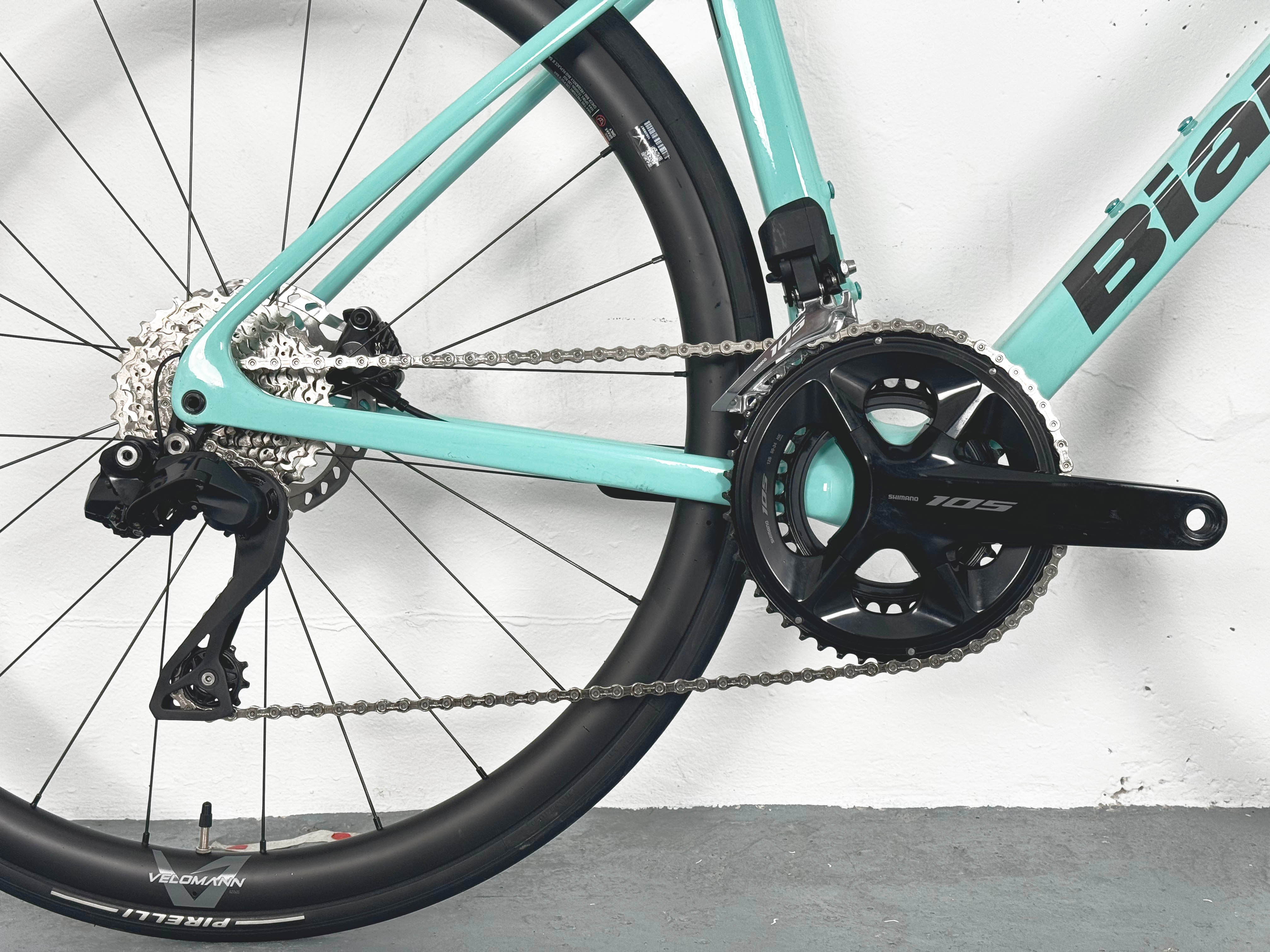 Bianchi Specialissima Shimano 105 di2 Taille 52 / Roues Carbon Velomann Palladium