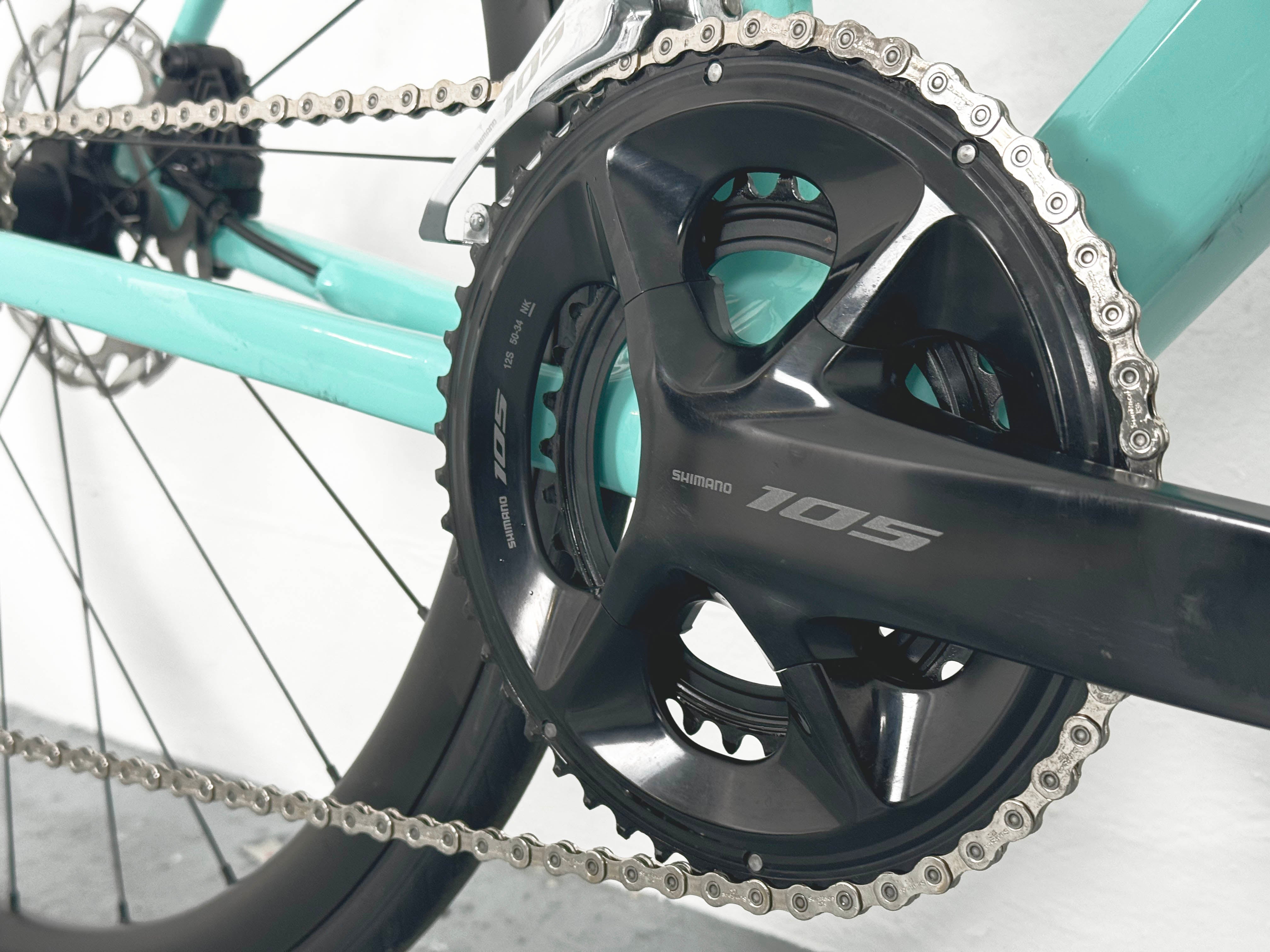 Bianchi Specialissima Shimano 105 di2 Taille 52 / Roues Carbon Velomann Palladium