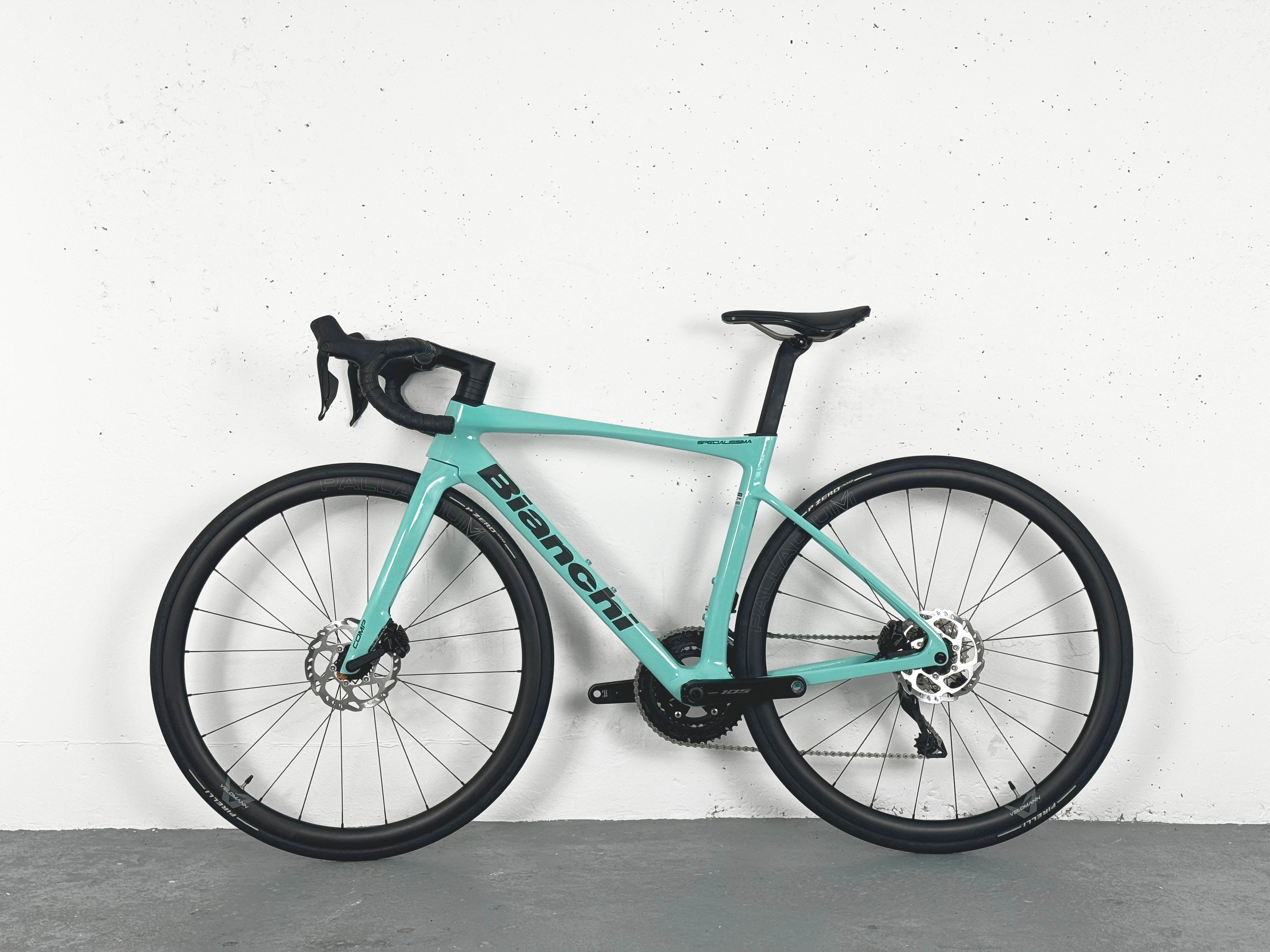 Bianchi Specialissima Shimano 105 di2 Taille 52 / Roues Carbon Velomann Palladium