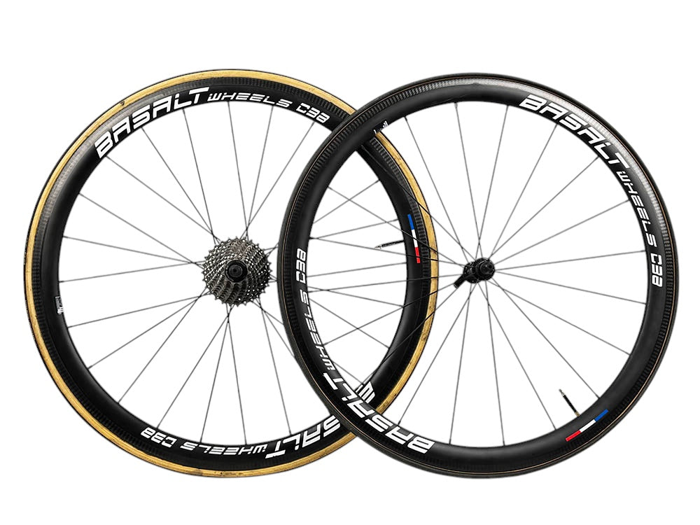 Paire de roues BASALTWHEELS C38 freinage à patins boyaux