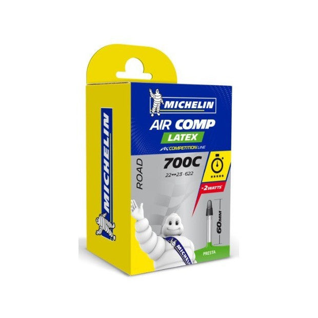 CHAMBRE A AIR VELO 700 x 22-23 MICHELIN A1 LATEX VALVE PRESTA 60mm 82g
