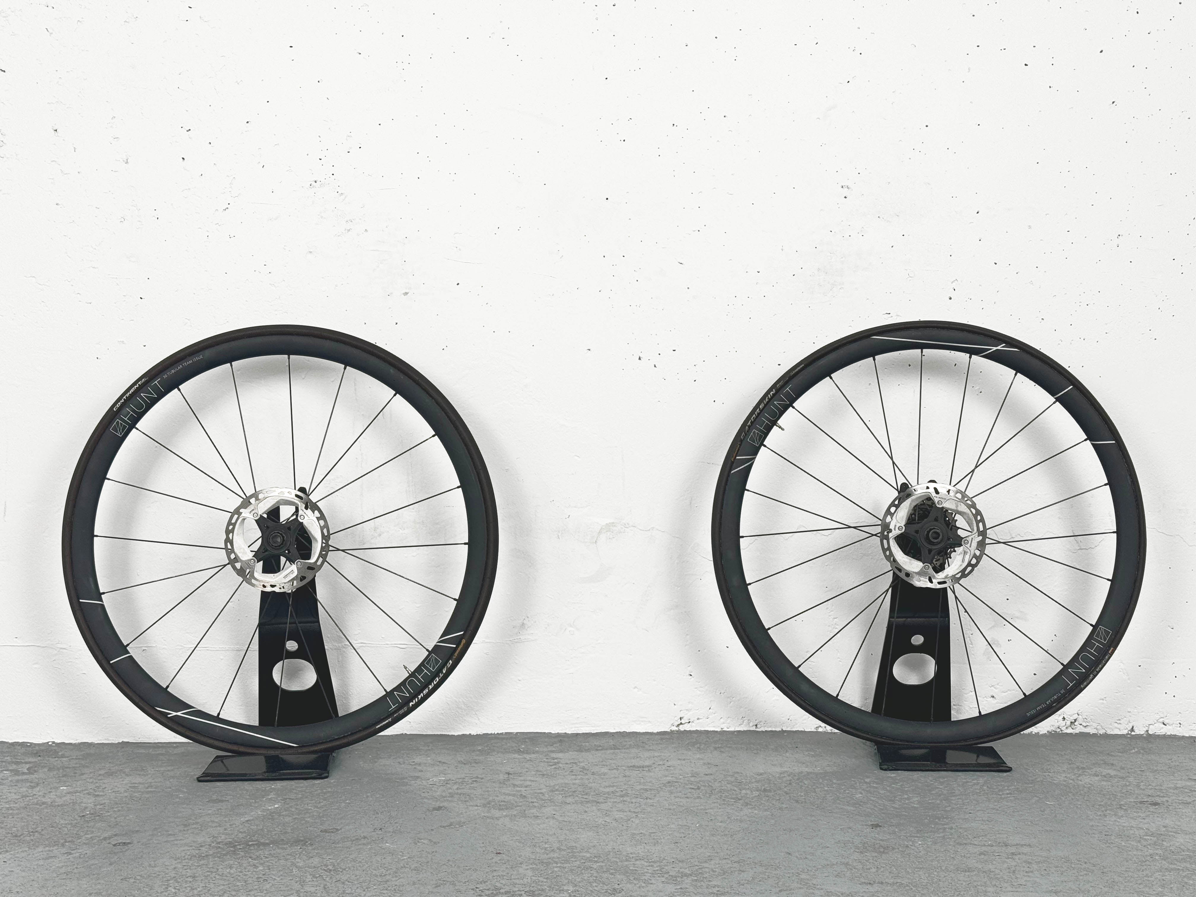 Paire de roue Hunt 32 Carbon Tubular Team Issue à disque boyaux